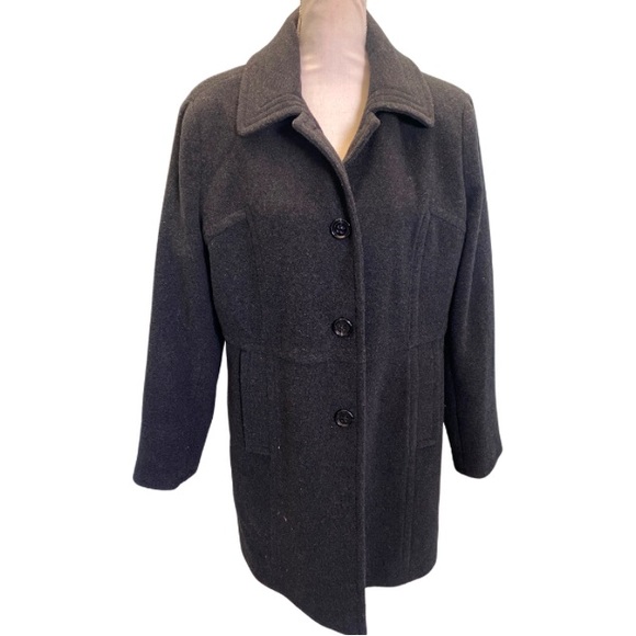 LONDON FOG Women’s Gray Women's 60% Will Pea Coat Size XL